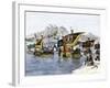 Jason's Ship Argo Leaving Ancient Corinth in the Quest for the Golden Fleece-null-Framed Giclee Print