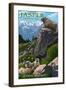 Jasper National Park, Canada - Olympic Marmots - Lantern Press Artwork-Lantern Press-Framed Art Print