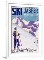 Jasper National Park, Canada - Woman Posing Open Slopes Poster-Lantern Press-Framed Art Print