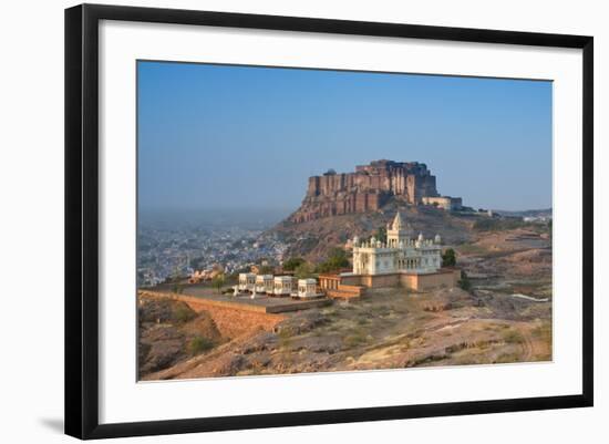 Jaswant Thada and Meherangarh Fort, Jodhpur (The Blue City), Rajasthan, India, Asia-Doug Pearson-Framed Photographic Print