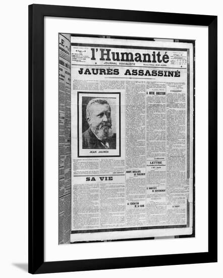Jaures Assassinated, from 'L'Humanite', 1st August 1914-French School-Framed Giclee Print