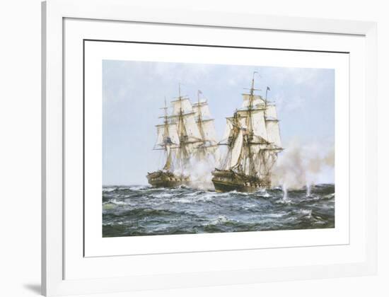 'Java' And 'Constitution'-Montague Dawson-Framed Premium Giclee Print