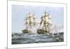 'Java' And 'Constitution'-Montague Dawson-Mounted Premium Giclee Print