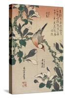 Java Sparrow and Magnolia, C. 1832-Katsushika Hokusai-Stretched Canvas