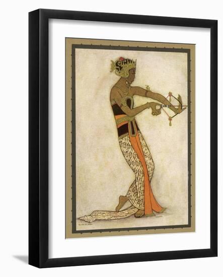 Javanese Dancer Drawing a Bow in a Highly Stylized Movement-Tyra Kleen-Framed Art Print