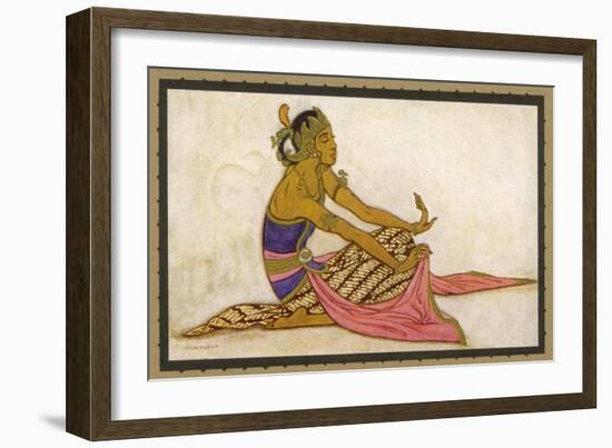 Javanese Dancer in a Seated Pose-Tyra Kleen-Framed Art Print