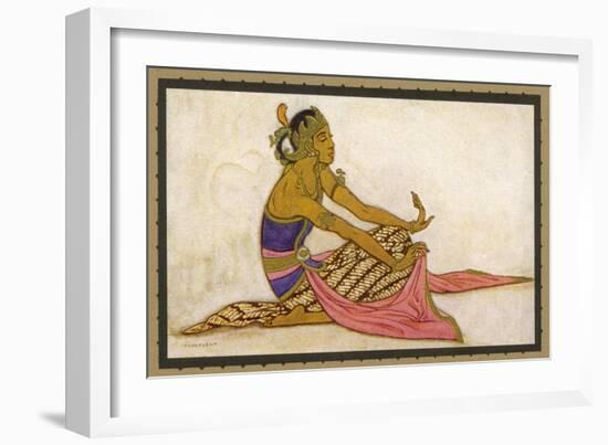 Javanese Dancer in a Seated Pose-Tyra Kleen-Framed Art Print