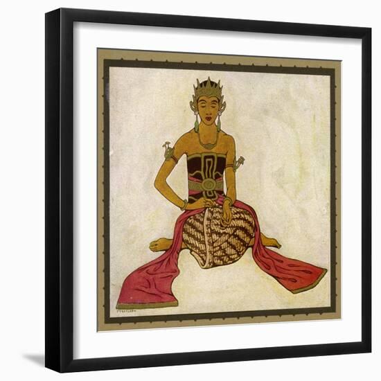 Javanese Dancer in a Seated Pose-Tyra Kleen-Framed Art Print