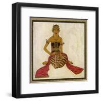 Javanese Dancer in a Seated Pose-Tyra Kleen-Framed Art Print