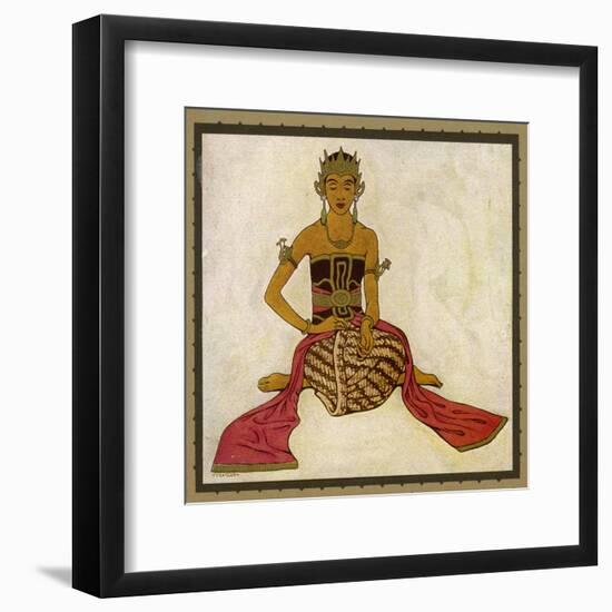 Javanese Dancer in a Seated Pose-Tyra Kleen-Framed Art Print