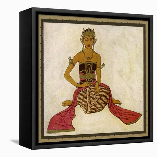 Javanese Dancer in a Seated Pose-Tyra Kleen-Framed Stretched Canvas