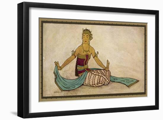 Javanese Dancer Performing the Female Style in a Seated Pose-Tyra Kleen-Framed Art Print