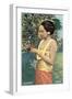 Javanese Girl Picking Coffee-null-Framed Art Print