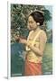 Javanese Girl Picking Coffee-null-Framed Art Print