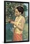 Javanese Girl Picking Coffee-null-Framed Art Print