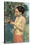 Javanese Girl Picking Coffee-null-Stretched Canvas