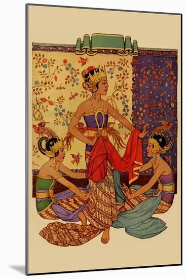 Javanese Girls Examne Fabric-null-Mounted Art Print