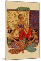 Javanese Girls Examne Fabric-null-Mounted Art Print