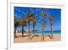 Javea Playa Del Arenal Beach in Mediterranean Alicante at Xabia Spain Palm Trees-holbox-Framed Photographic Print