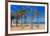 Javea Playa Del Arenal Beach in Mediterranean Alicante at Xabia Spain Palm Trees-holbox-Framed Photographic Print