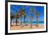 Javea Playa Del Arenal Beach in Mediterranean Alicante at Xabia Spain Palm Trees-holbox-Framed Photographic Print