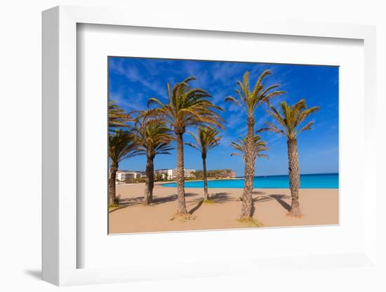 Javea Playa Del Arenal Beach in Mediterranean Alicante at Xabia Spain Palm Trees-holbox-Framed Photographic Print