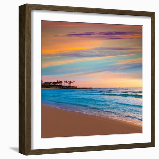 Javea Xabia El Arenal Beach Sunrise in Mediterranean Alicante Spain-Natureworld-Framed Photographic Print