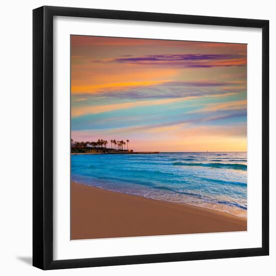 Javea Xabia El Arenal Beach Sunrise in Mediterranean Alicante Spain-Natureworld-Framed Photographic Print