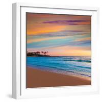 Javea Xabia El Arenal Beach Sunrise in Mediterranean Alicante Spain-Natureworld-Framed Photographic Print