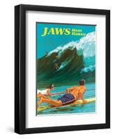 Jaws - Maui, Hawaii - Big Wave Surfing-Chas Allen-Framed Art Print