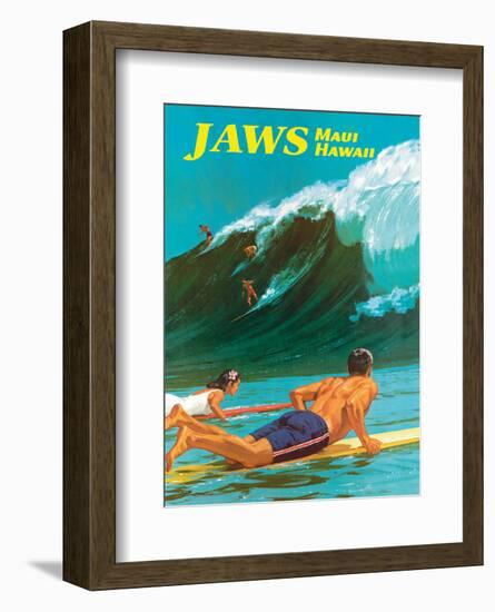 Jaws - Maui, Hawaii - Big Wave Surfing-Chas Allen-Framed Art Print