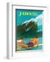 Jaws - Maui, Hawaii - Big Wave Surfing-Chas Allen-Framed Art Print