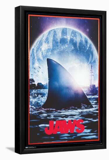 Jaws - Moon One Sheet-Trends International-Framed Poster