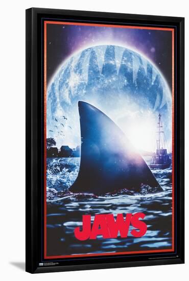 Jaws - Moon One Sheet-Trends International-Framed Poster