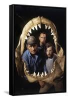 Jaws, Robert Shaw, Roy Scheider, Richard Dreyfuss, Directed by Steven Spielberg, 1975-null-Framed Stretched Canvas