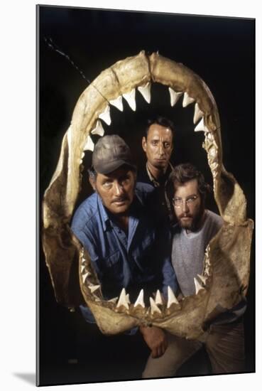 Jaws, Robert Shaw, Roy Scheider, Richard Dreyfuss, Directed by Steven Spielberg, 1975-null-Mounted Photo