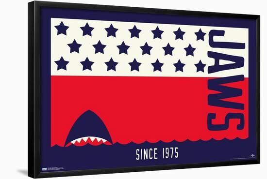 Jaws - Stars and Stripes-Trends International-Framed Poster