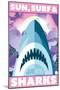 Jaws - Sun, Surf & Sharks-Trends International-Mounted Poster