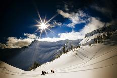 A Young Male Skier Makes Some Late Day Turns in the Mount Baker Backcountry of Washington-Jay Goodrich-Photographic Print