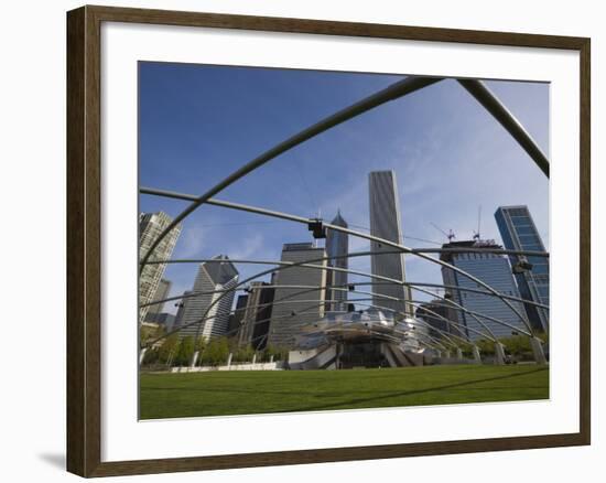 Jay Pritzker Pavilion Designed by Frank Gehry, Millennium Park, Chicago, Illinois, USA-Amanda Hall-Framed Photographic Print