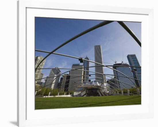 Jay Pritzker Pavilion Designed by Frank Gehry, Millennium Park, Chicago, Illinois, USA-Amanda Hall-Framed Photographic Print