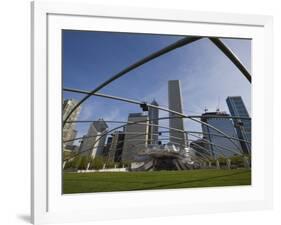 Jay Pritzker Pavilion Designed by Frank Gehry, Millennium Park, Chicago, Illinois, USA-Amanda Hall-Framed Photographic Print