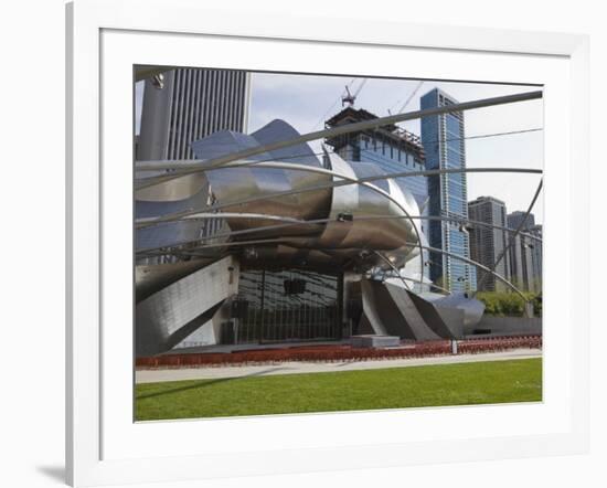 Jay Pritzker Pavilion Designed by Frank Gehry, Millennium Park, Chicago, Illinois, USA-Amanda Hall-Framed Photographic Print