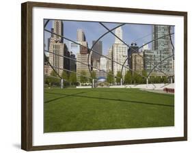 Jay Pritzker Pavilion Designed by Frank Gehry, Millennium Park, Chicago, Illinois, USA-Amanda Hall-Framed Photographic Print