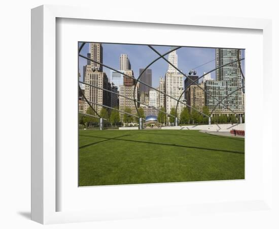 Jay Pritzker Pavilion Designed by Frank Gehry, Millennium Park, Chicago, Illinois, USA-Amanda Hall-Framed Photographic Print