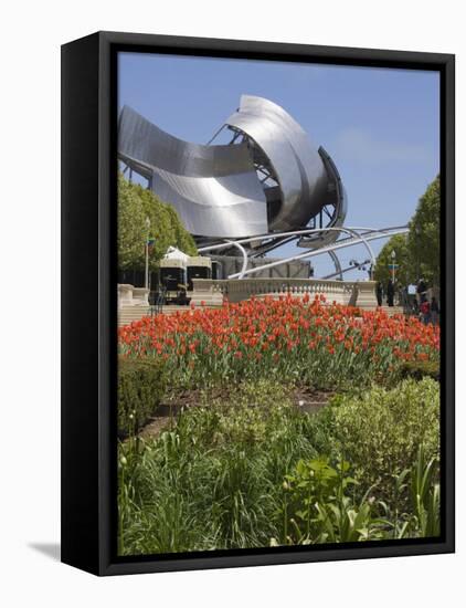 Jay Pritzker Pavillion Designed by Frank Gehry, Millennium Park, Chicago, Illinois, USA-Amanda Hall-Framed Stretched Canvas