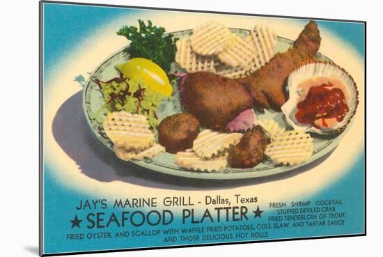 Jay's Marine Grill, Dallas, Texas-null-Mounted Art Print