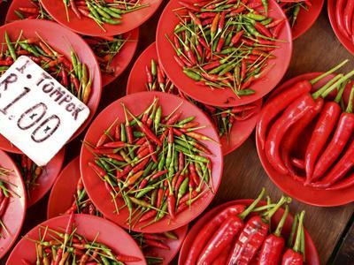 Peppers for Sale in Market, Kuching, Sarawak, Borneo, Malaysia