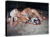 Jayne Mansfield Wearing a Leopard Print Bikini on a Tiger Skin Rug Undated United States-null-Stretched Canvas