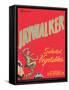 Jaywalker Vegetable Label - Los Angeles, CA-Lantern Press-Framed Stretched Canvas